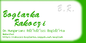 boglarka rakoczi business card